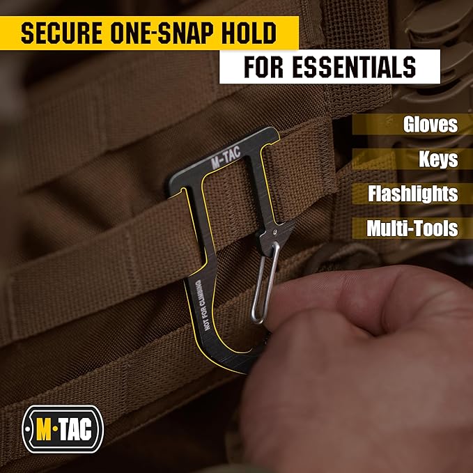 M-Tac Carabiner Clip Molle Compatible Snap Hook for Tactical Vest Backpack D-Ring