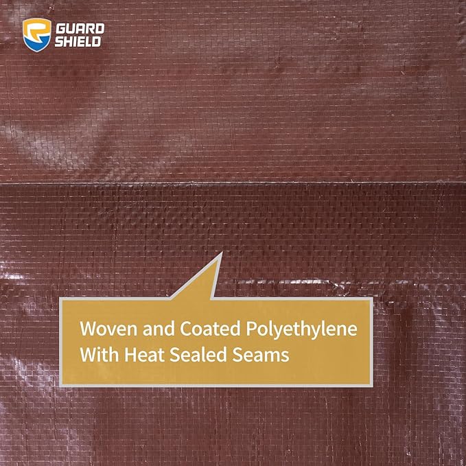 GUARD SHIELD Tarp 10x12 Feet Waterproof Brown/Silver Tarps 8Mil Multi Purpose UV Resistant Cover for Outdoor,Camping,Tent,Boats