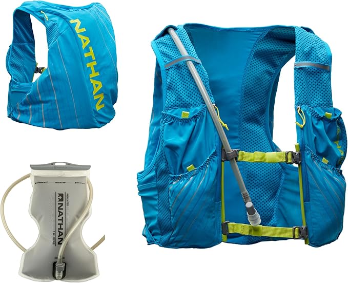 Nathan Pinnacle Race Vest 12L Hydration Pack, 1.6L Water Bladder, Running Vest, Water-Resistant Pockets, Lightweight & Moisture Wicking