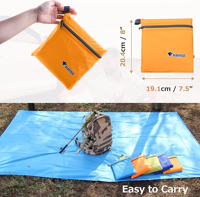 Azarxis Waterproof Camping Tent Tarp Hammock Rain Fly Footprint Ground Cloth Shelter Sunshade Beach Picnic Blanket Mat for Outdoor Camping Park Lawn