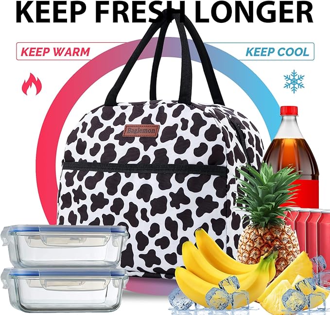 Insulated Lunch Bag for Women Men, Lunch Containers Reusable High Capacity Lunch Tote Bags for Work Picnic