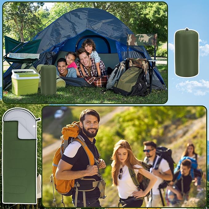 24 Pack Camping Sleeping Bags with Emergency Bivy Sacks – Bulk 4 Season Warm & Cold Weather Waterproof Lightweight Sleeping Bags with Storage Bag for Hiking, Backpacking, Travel, Outdoor