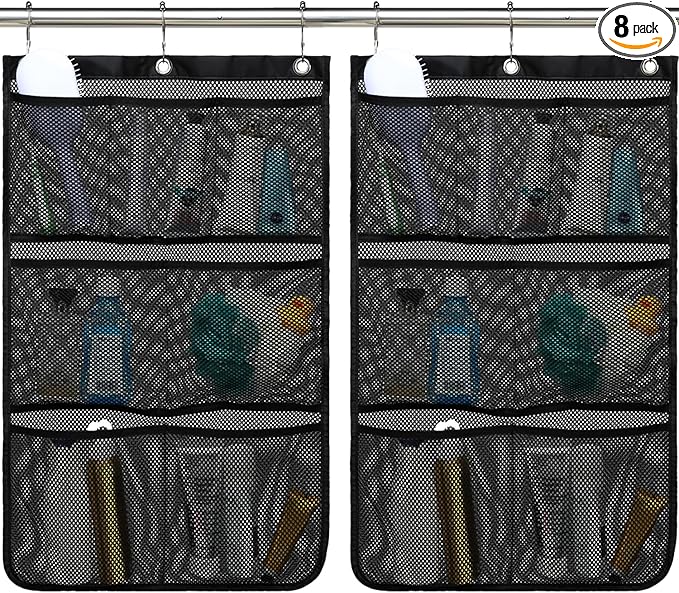 Mesh Shower Caddy Hanging, Quick-Drying Shower Organizer with 7 Pockets, Portable Bathroom Organizers and Storage for Shampoo, Soap, Loofah, Travel, and Cruise Essentials