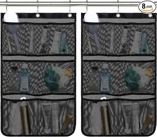 Mesh Shower Caddy Hanging, Quick-Drying Shower Organizer with 7 Pockets, Portable Bathroom Organizers and Storage for Shampoo, Soap, Loofah, Travel, and Cruise Essentials