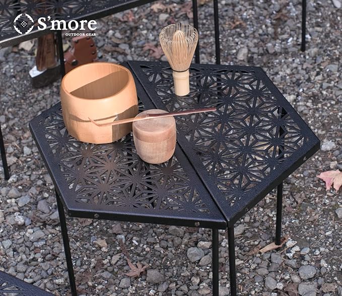 S'more Iron Outdoor Camping Table, Combination Picnic Table with Carry Bag, Portable Splicing Beach Table for Camping, Picnic, Travel, RV, BBQ, Hiking, Beach, 2-Pack