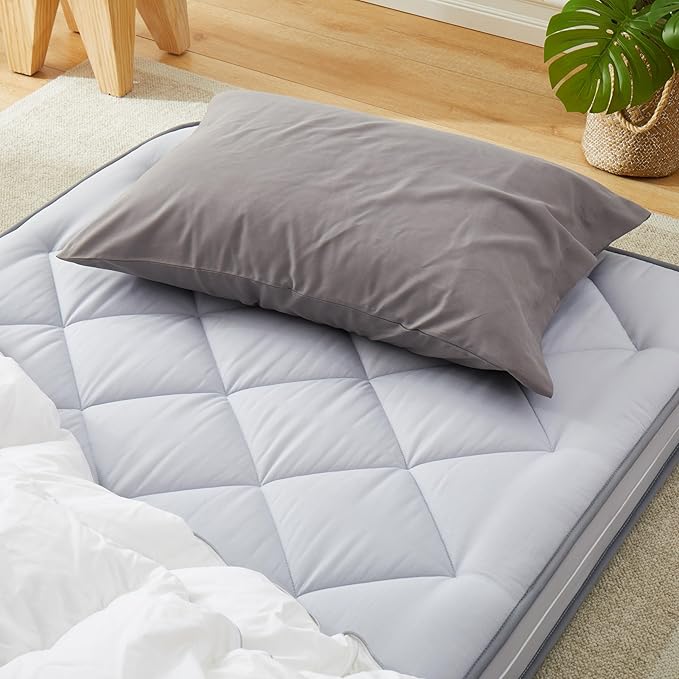 4Inch Twin Floor Mattress,3-Layer Structure Cot Mattress Topper,Gel Memory Foam,Removable Thickened Cover,Portable Roll Up Sleep Pad(75X38X4“)