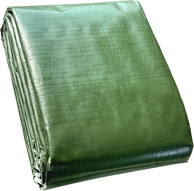 STARPYNG-10 Mil Green 10x12 Feet Tarp-Heavy Duty Poly Tarpaulin-Waterproof Tarp, UV Resistant, Durable, Weather Resistant, Cover Car, Swimming Pool, Boat