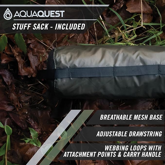 AquaQuest Guide Tarp – Ultralight Waterproof (5,000 mm) Seam-Taped 40D Ripstop Rain Fly for Backpacking, Stealth Camping & Thru-Hiking