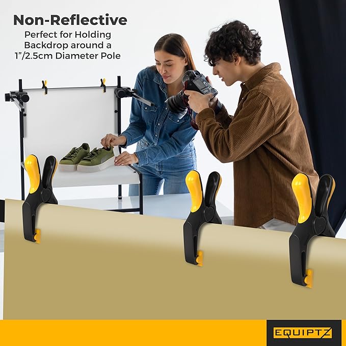 Small Spring Clamps 3 inch - 20 Pack Clamps for Backdrop Stand, Tarps, Crafts & Pool Cover with 1.5 Inch Mouth Opening - Mini Clamps for Photography Studio with Non-Detachable Jaw Pads