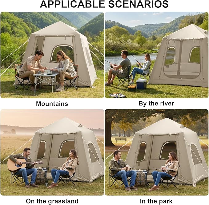 Inflatable Tents for Camping,Easy Blow Up Tent with Hand Pump,4 Seasons Waterproof Air Inflatable Camping Tent House for Family Weekend Camping