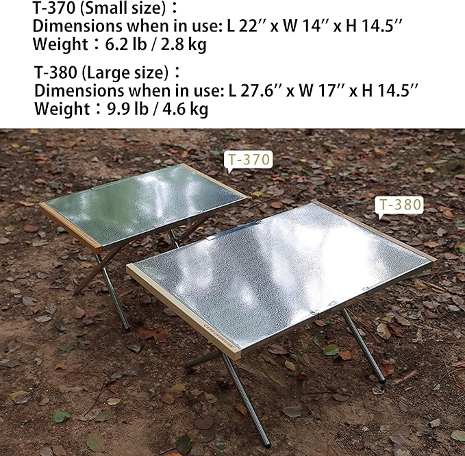 Camping Side Table Heat-Resisting Stainless Steel Embossing Process for Outdoor Table Top Grill with Carrying Bag T-380