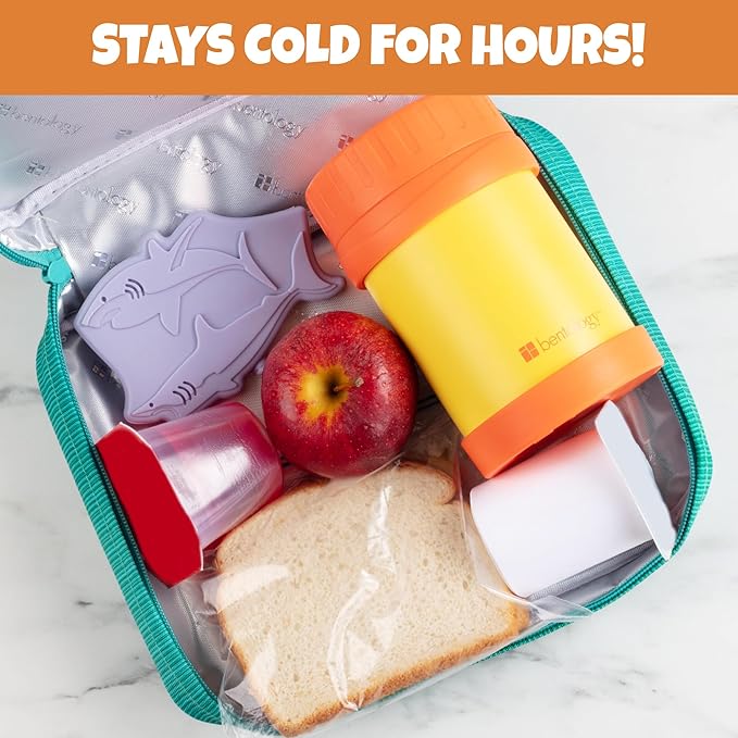 Kids Hard Ice Packs (3 PK) Slim Lightweight Reusable Cooler Freezer Packs- Long-Lasting Chillers Keep Food Fresh for Hours- Durable Leak-Proof Design for Boys Girls Back To School- BPA Free, Food Safe