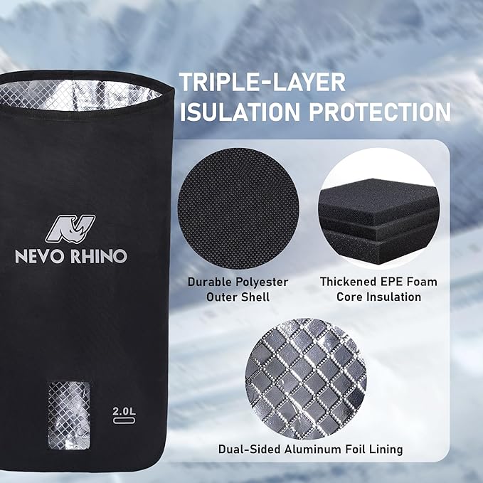 N NEVO RHINO 2PCS Water Bladder Insulator Bag, Protective Cooler Bag for 2L-3L Hydration Bladders, Insulated Water Bladder Sleeve Keeps Water Cool & Protects Bladders, Bladder is NOT Included