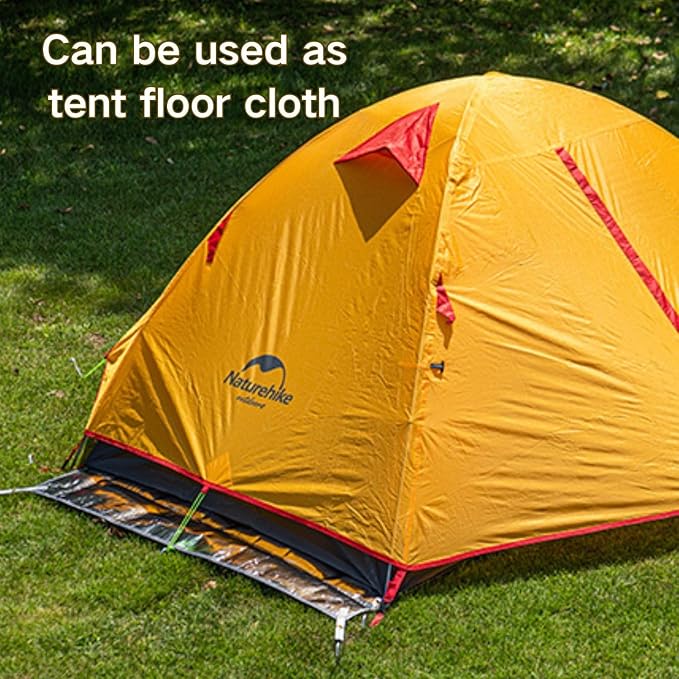 Naturehike Aluminum Foil Foldable Picnic Blanket, Ultralight Ground Sheet Mat, Waterproof Camping Tarp, Sleeping Pad for Outdoor Picnic,Camping,Beaches, Storage Bag Included (74.8×74.8")