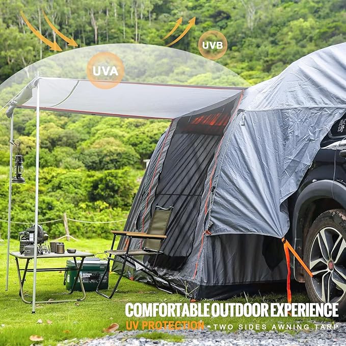 Inflatable SUV Tents for Camping, Easy Set up Car Tailgate Tent Waterproof with Tarps Portable Car Tents with 2 Doors for SUV MPV