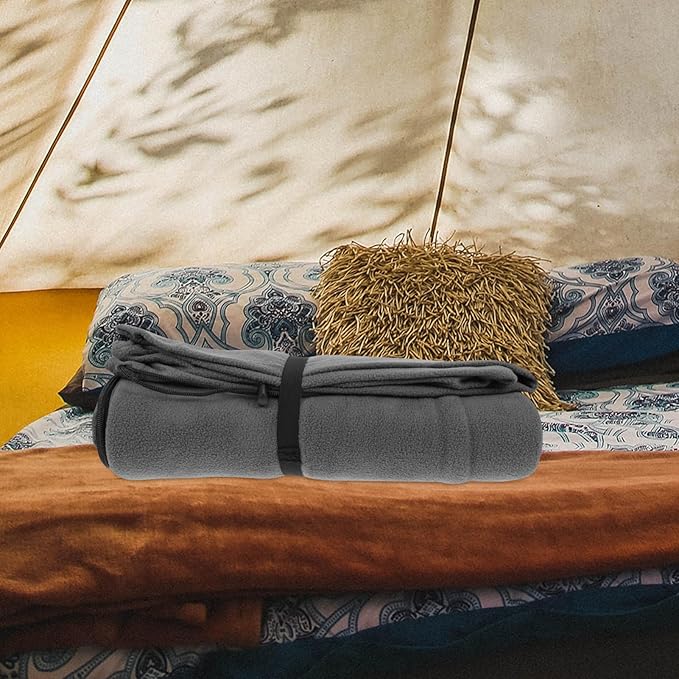 Happyyami Sleeping Bag Lightweight Fleece Blanket for Camping and Indoor Napping Portable Design for Adults Cold Weather Insulation