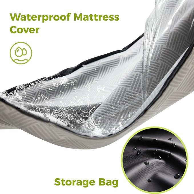 Cooling Foam Camping Mattress for Hot Sleeper,Waterproof Sleeping Pad with Carry Bag,Roll Up Cot Mattress Topper for Summer Camping Bed,Hiking,Car,Portable(75 x 30 x 2 inches)
