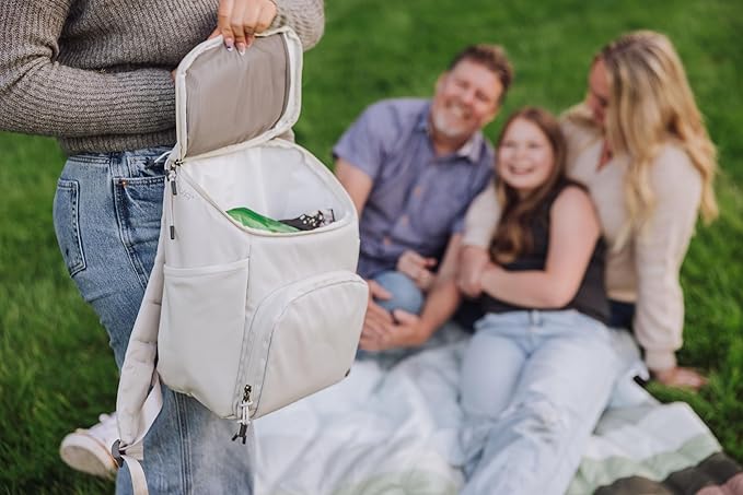 PICNIC TIME PTX 2.0 Tarana Backpack Cooler, Soft Insulated Lunch Bag made with Recycled Material, Upcycled Cooler Bag, (Gray)