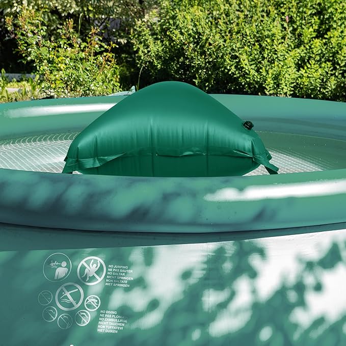 Pool Pillow for for Above Ground Pools, 4x8 Ft Pool Air Pillow for Closing Winter Pool Winterizing Kit for Ground Pool, 0.5mm PVC Material, 2X 16.5Ft Rope (Green)