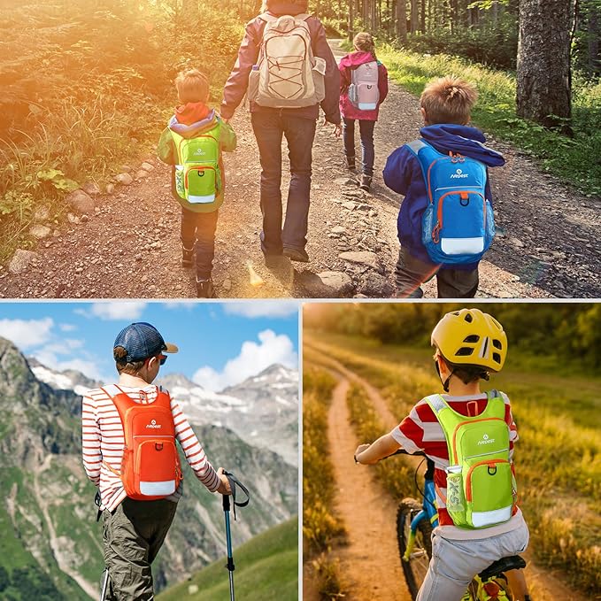 Nepest Kids Hydration Backpack, Mini Water Backpack with 1.5L Water Bladder for Hiking Cycling Running