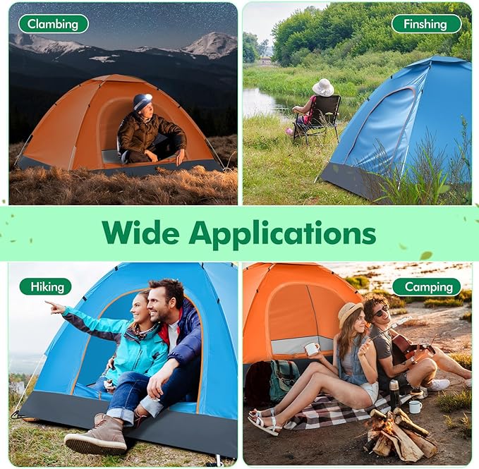 Woanger 10/16 Pack Bulk 2 Person Camping Tents for Homeless Lightweight Tent with Rain Fly and Carrying Bag Waterproof Windproof Setup Pop Up for Camping Backpacking Donation