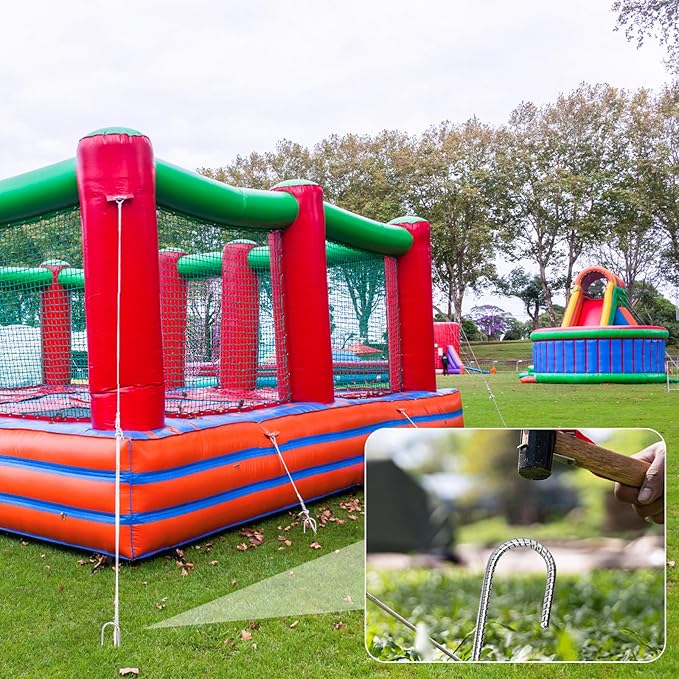 12 Inch Rebar Stakes,8 Packs Heavy Duty Metal J Hook Garden Ground Stakes for Camping Tent Canopy or Supporting for Garden Landscapes Fences Stakes (J Shape-Silver, J-12 x5/16-8pcs)