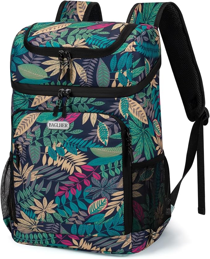 BAGLHER Lightweight Insulated Cooler Backpack - 30 Cans, Leak-Proof for Lunch, Picnic, Hiking, Camping Trips