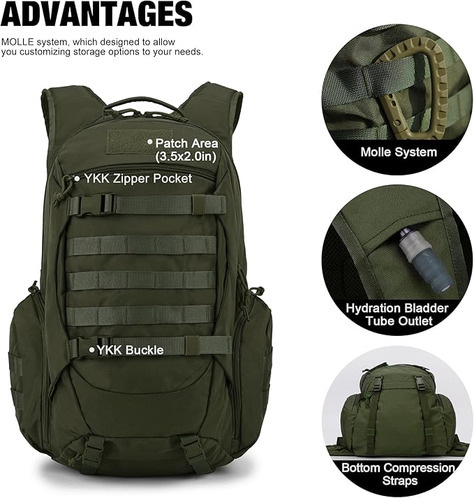 Mardingtop 28L/35L Tactical Backpacks Molle Hiking daypacks for Camping Hiking Military Traveling Motorcycle