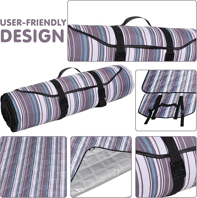 Large Picnic Mat, Outdoor Camping Mat, Tent Mate. Easy to Carry and Store, Water-Resistant, Dust-Proof Sand-Proof, Machine Washable. Thickened. For Picnics, Lawns, Concerts, Outdoor Adventures.