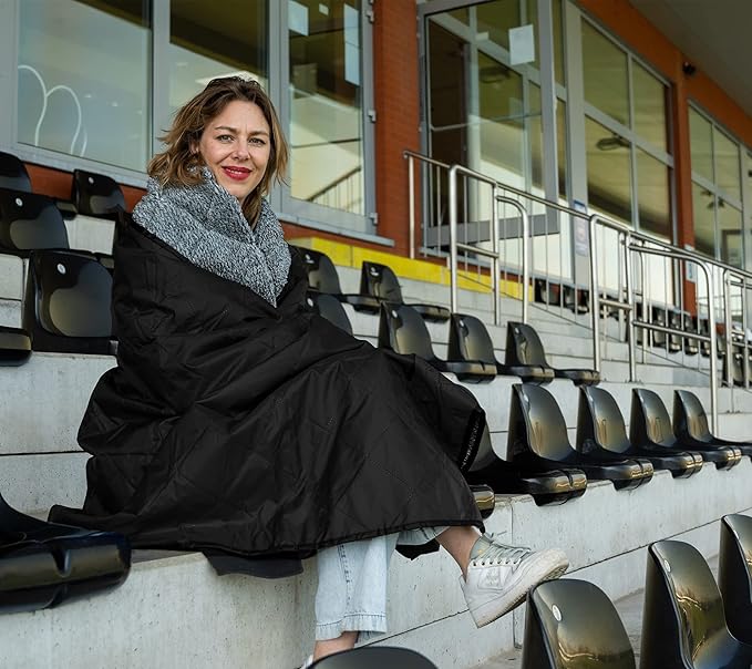 Sherpa Waterproof Outdoor Blanket. Large Sherpa Camping & Stadium Blanket for Cold Weather. Perfect for Picnic, Sports, Concerts, Outdoors, Boat. Windproof, Extra Warm, Machine Washable.