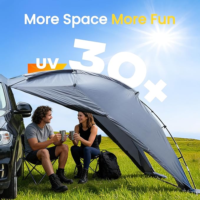 SUV Tent, Rectangle Car Tent for Family, Waterproof & Windproof for Car Camping, Large Camping Tents with Storage Bag, SUV, Van, Jeep