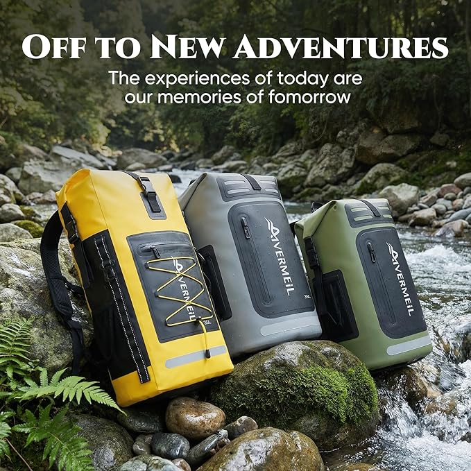 Waterproof Backpack Dry Bag with bungee cord and small waterproof Bag Yellow