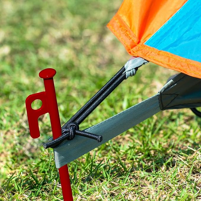 8 Pack Tent Stakes Heavy Duty 12 inch Steel Tent Pegs for Camping Unbreakable and Inflexible
