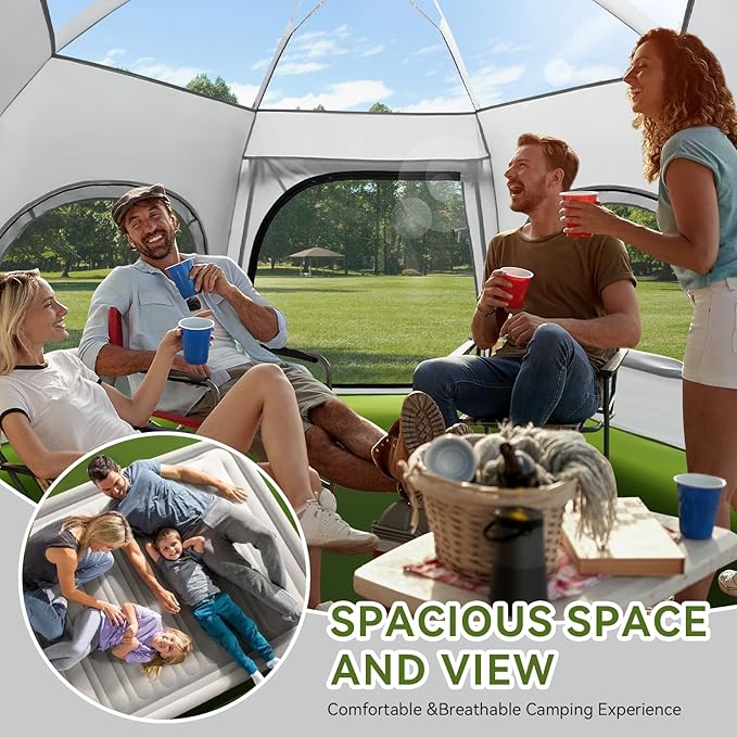 Camping Tent - 2/3/4 Person Instant Tent Easy Pop Up Tents for with Removable Rainfly, 60 Seconds Easy Setup Tent, Automatic,Waterproof Camping shelter Portablefor Camping Hiking Traveling