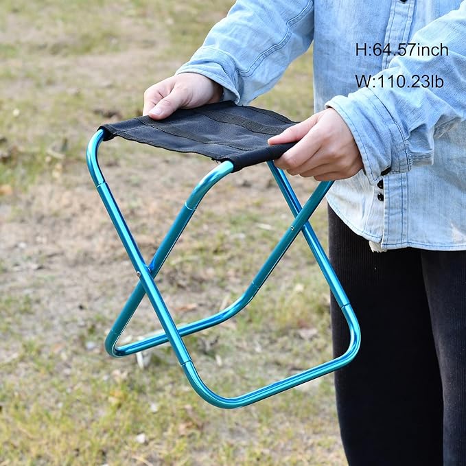 Portable Mini Folding Stool, Small Camping Stool Mortable Stool Can Hold Up to 150 Lbs