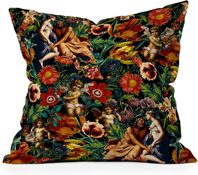 Society6 Throw Pillows with Pillow Insert - Home Decor by Burcu Korkmazyurek - Decorative Accent Pillows for Couch or Bed, 16” x 16”, Hera and Zeus Garden