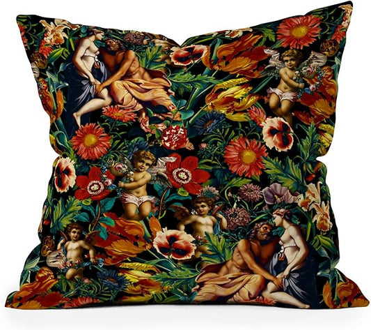 Society6 Throw Pillows with Pillow Insert - Home Decor by Burcu Korkmazyurek - Decorative Accent Pillows for Couch or Bed, 16” x 16”, Hera and Zeus Garden