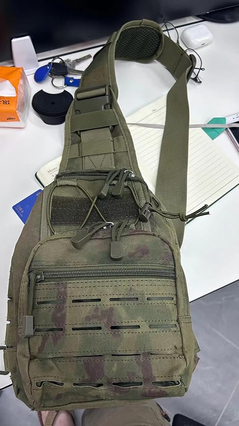 BOMTURN Tactical Backpack-1000D Waterproof Military Backpack/Laser-Cut/CCW Bags Sling Bag Tactical Satchel Shoulder Bag Men