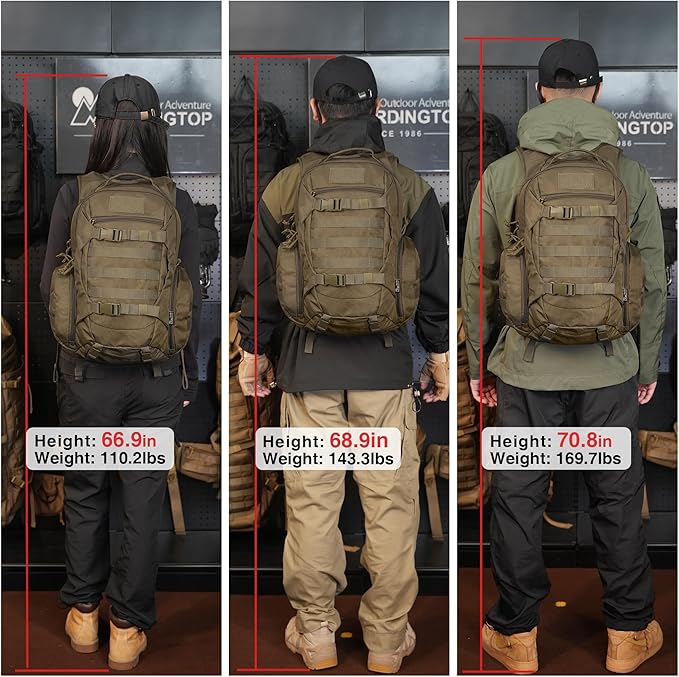 Mardingtop Tactical Molle Backpack for Men- 18L/28L EDC Hiking & Motorcycle Backpack