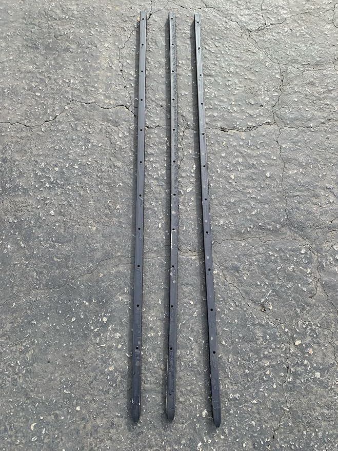 Sandbaggy 36" Square Steel Concrete Form Stakes with Nail Holes - 5/8" Wide - Rust Resistant Coating - Removable, Reusable - Construction Grade Stakes (10, 36 inch)