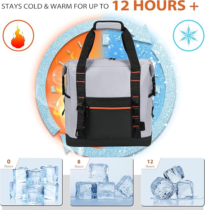 36 Cans Backpack Cooler, Leakproof Collapsible Soft Camping Insulated Cooler Bag, Waterproof Durable Cooler Backpack for Travel, Camping
