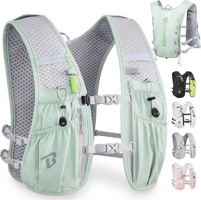 Running Vest Hydration Backpack for Men Women, 5L Lightweight Running Backpack Hydration Pack for Marathon, Trail, Cycling, Hiking, Jogging