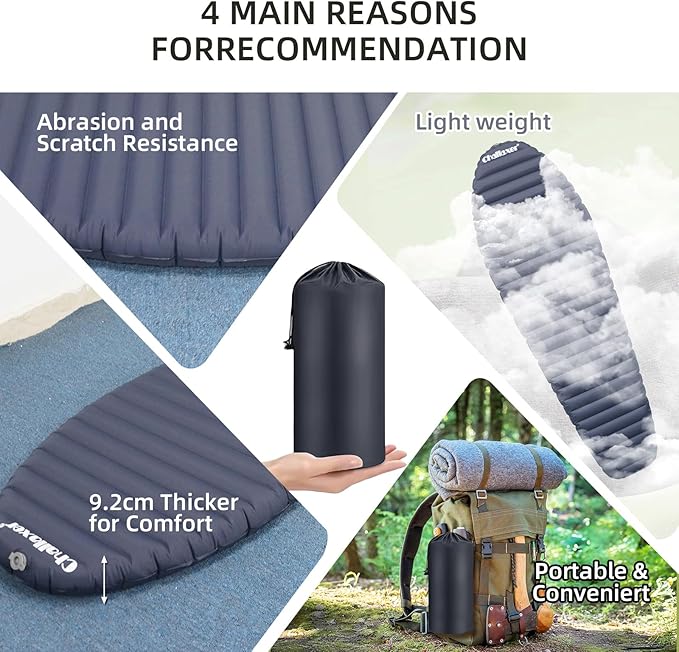 Ultralight Sleeping Pad for Camping, 74.8"x23.2" Camping Mat with Pump Sack Inflatable Sleeping Pads Compact for Camping Backpacking Hiking Traveling Tent