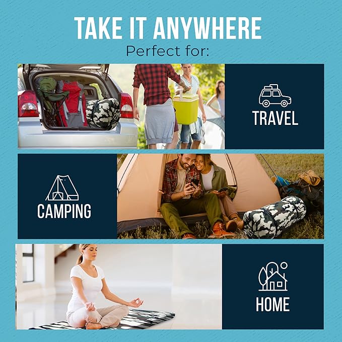 Foamma 4'' x 38'' x 80'' Memory Foam Camouflage Roll-Up Camping Mattress with Soft Fleece Zipper Cover, Foldable and Portable, RV Bunk, Tent, Guest Bed, Outdoor and Dorm, CertiPUR-US Certified Foam