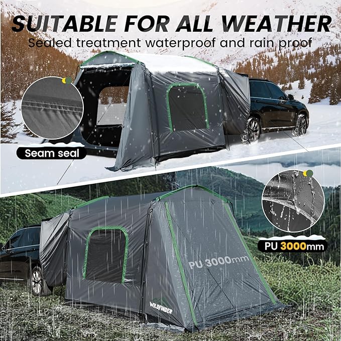 SUV Tent, Rectangle Car Tent for Family, Waterproof & Windproof for Car Camping, Large Camping Tents with Storage Bag, SUV, Van, Jeep