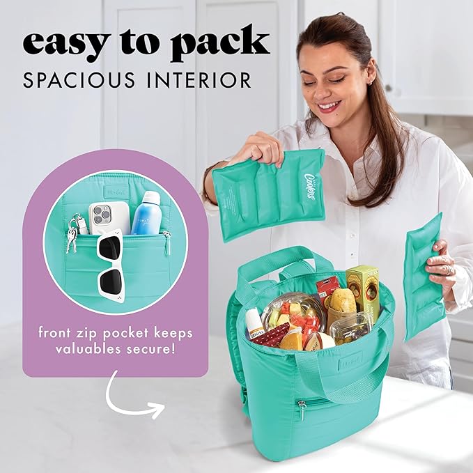 Fit & Fresh Carefree Cooler Collection – Insulated, Leakproof, Water-Resistant Tote & Mini Sling Bag for Summer Pool & Travel