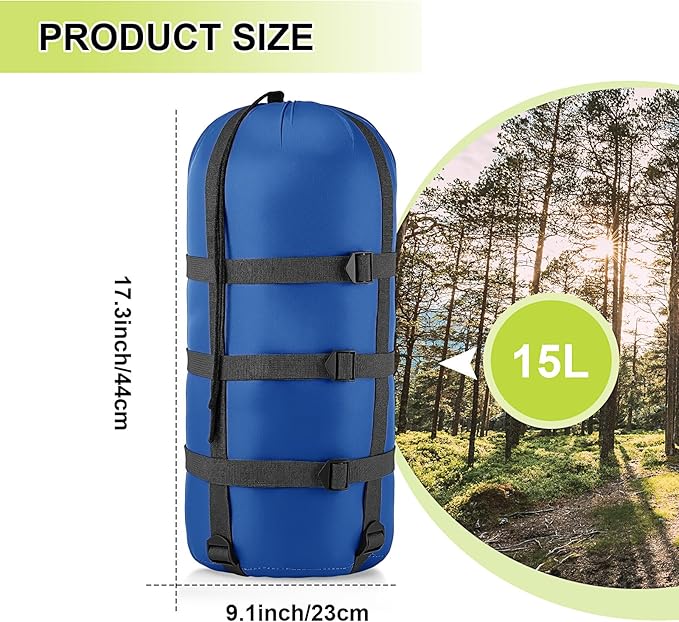Compression Sack for Sleeping Bag Store Ultralight Sleeping Bag Compression Stuff Sack 15l 25l Space Saving Gear for Travel Camping Hiking Outdoor