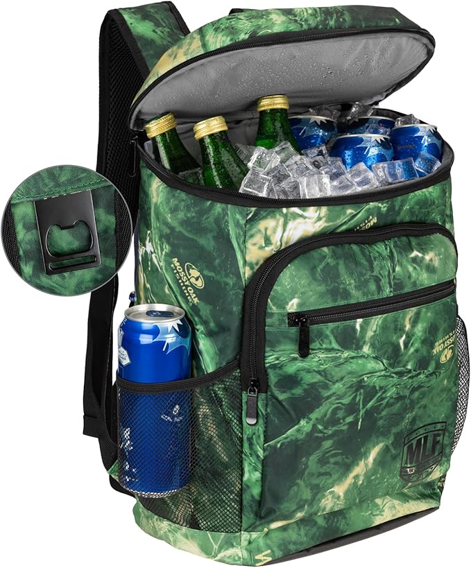 Mossy Oak MLF Fishing Cooler Backpack - Major League Insulated Leak Proof Beverage Coolers Bag