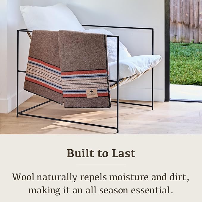 Chubbuck 100% Wool Blanket Camping (60" x 84") - Large Warm Blanket for Camping, Emergency, Outdoor Concerts and Home Use - Fire Retardant, Soft and Warm Blankets for Winter (Forest)