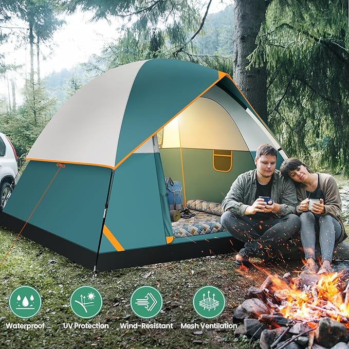 COBIZI 4-6-8-10 Person Camping Tent, Spacious Family Tents for Camping Ideal, Hiking, 3500mm Waterproof Double-Layer Windproof Tent for Hiking & Backpacking